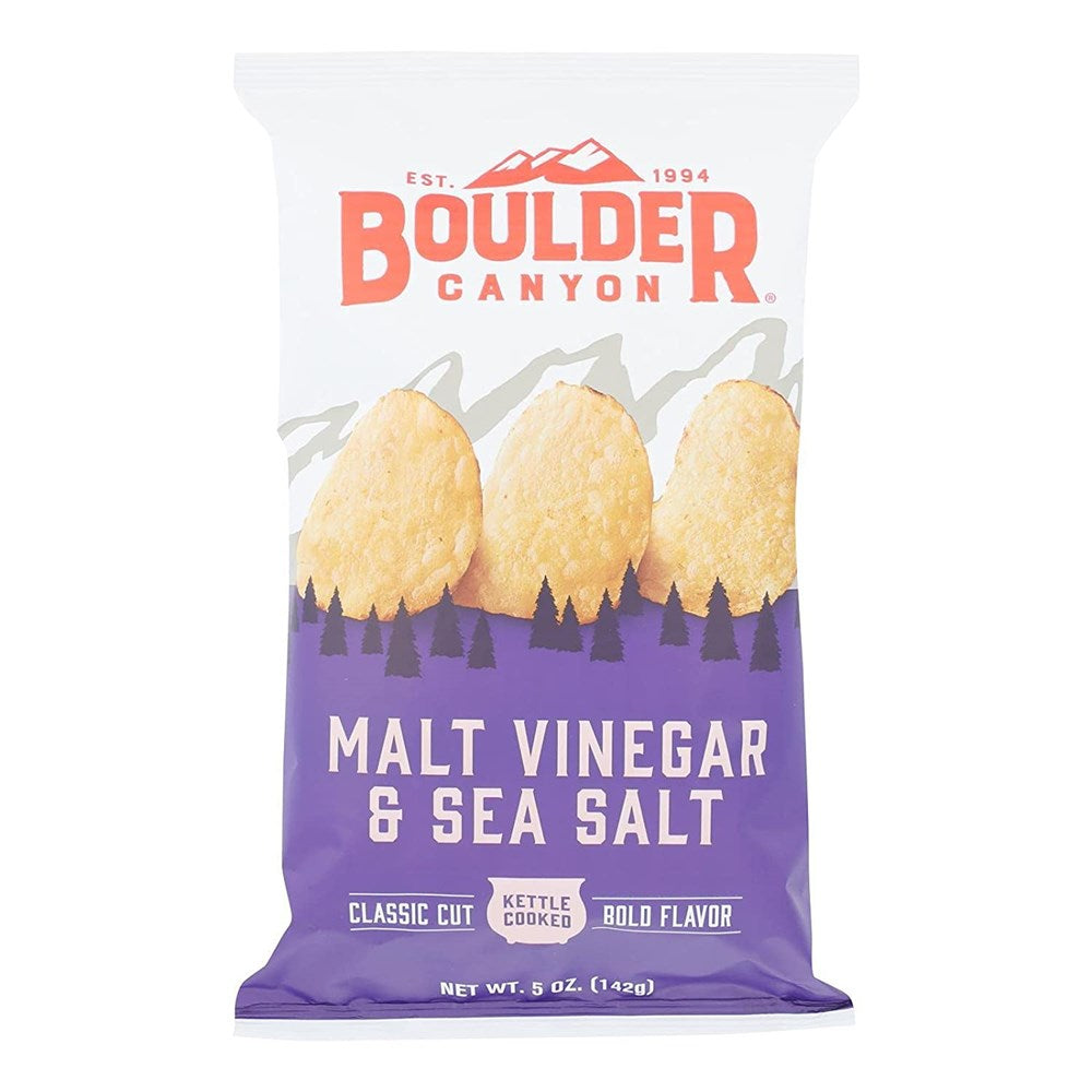 Boulder Canyon Malt Vinegar & Sea Salt Kettle Cooked Potato Chips 5oz