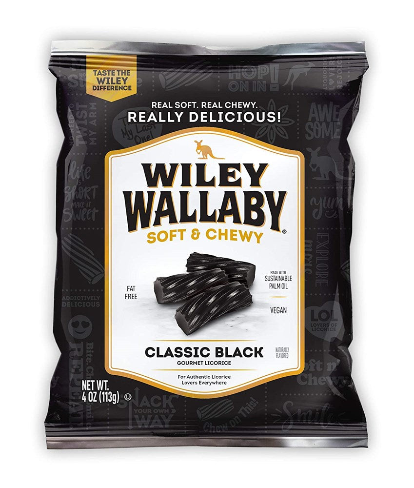 Wiley Wallaby Classic Black Licorice 4oz (BEST BY: MAY 25)