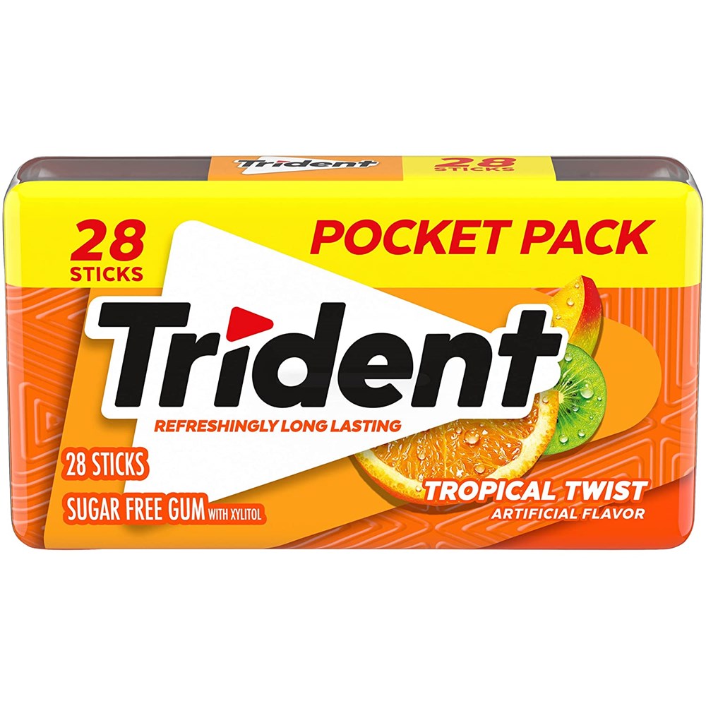 Trident Tropical Twist Sugar Free Gum 28pc