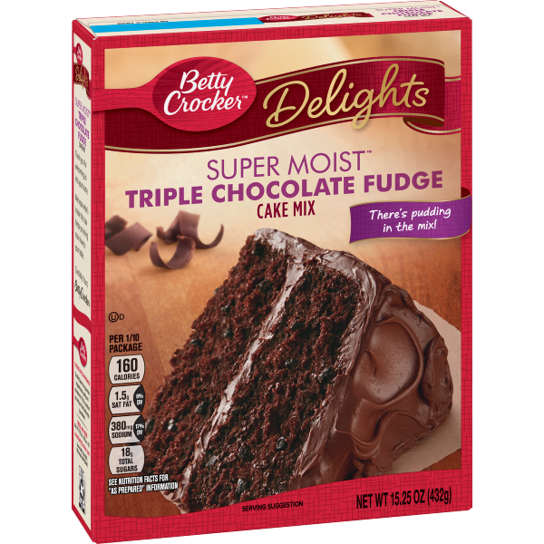Betty Crocker Super Moist Delights Triple Chocolate Fudge Cake Mix 15.25oz(BEST BY JAN 2023)