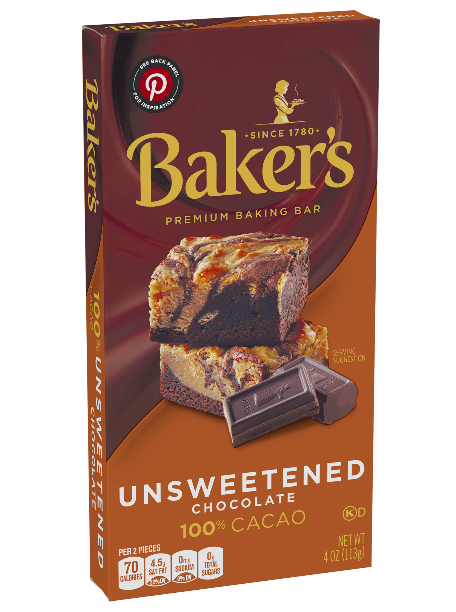 Baker's 100% Cacao Unsweetened Chocolate Baking Bar 4oz