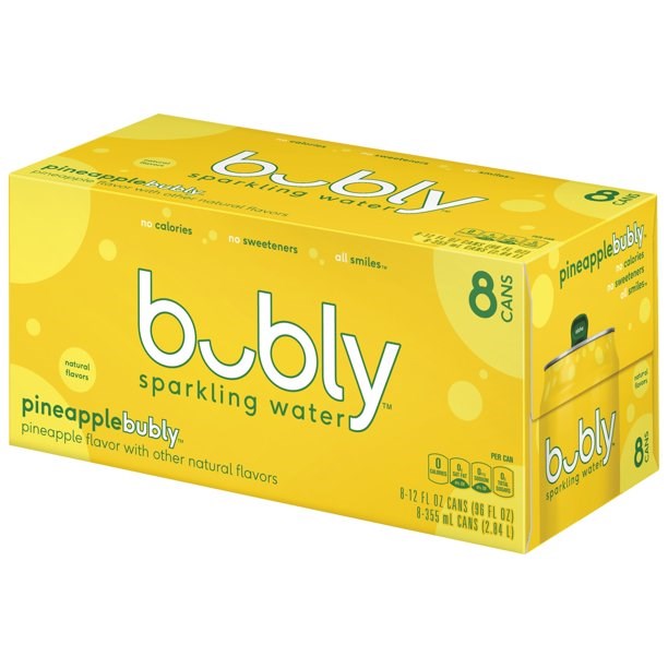 Bubly Pineapple Sparkling Water 8 Pack / 12oz cans