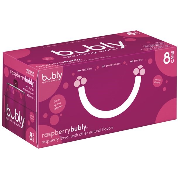 Bubly Raspberry Sparkling Water 8 Pack / 12oz cans
