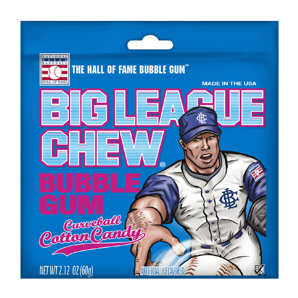 Big League Chew Curveball Cotton Candy Bubble Gum 2.12oz