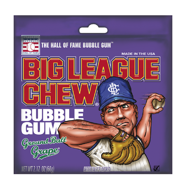 Big League Chew Ground Ball Grape Bubble Gum 2.12oz