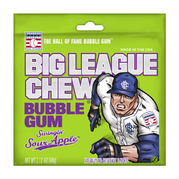 Big League Chew Swingin' Sour Apple Bubble Gum 2.12oz