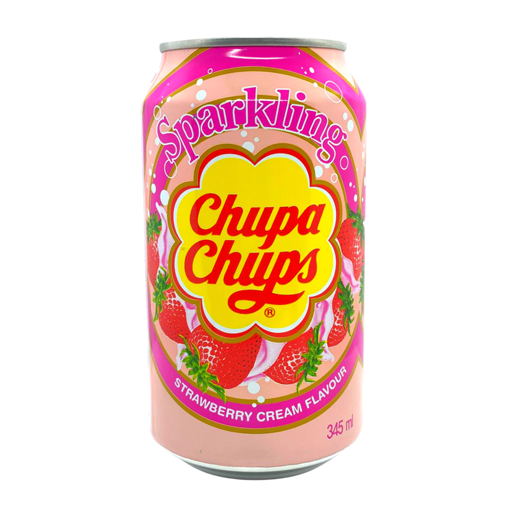 Chupa Chups Sparkling Strawberries & Cream Drink 11.66oz