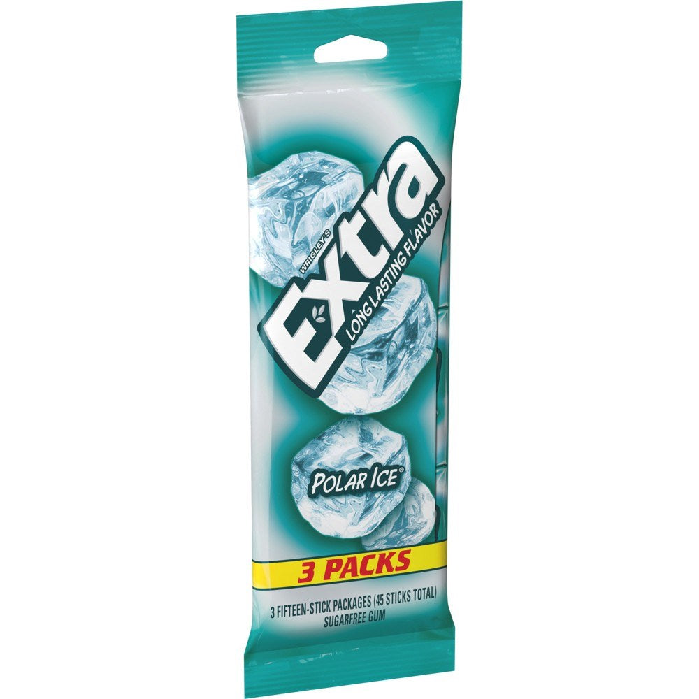 Extra Polar Ice Sugarfree Gum Multipack 3 packs of 15ct