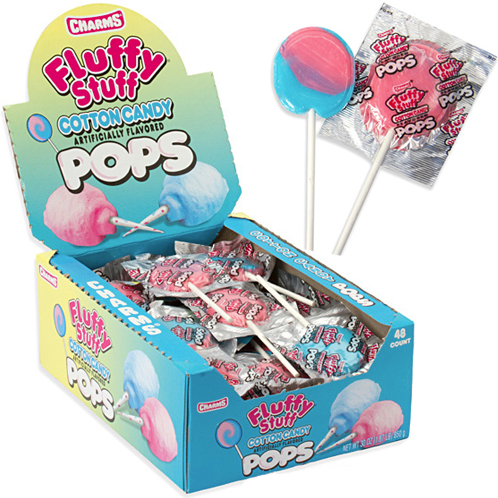 Charms Fluffy Stuff Cotton Candy Pops 1ct