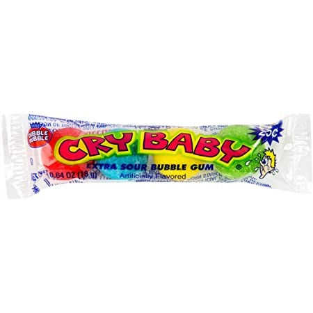 Dubble Bubble Cry Baby Extra Sour Bubble Gum Sleeve 4ct
