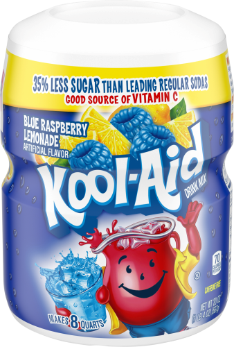 Kool Aid Blue Raspberry Lemonade Drink Mix Canister 20oz