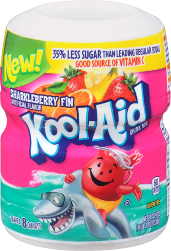 Kool Aid Sharkleberry Fin Drink Mix Canister 19oz