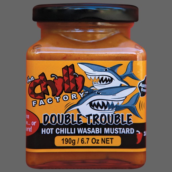The Chilli Factory Double Trouble Hot Chilli Wasabi Mustard 190g