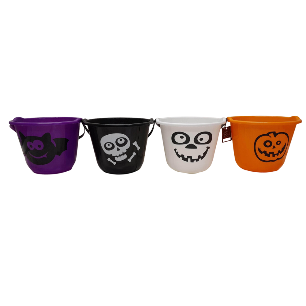 Halloween Buckets with Handle Assorted