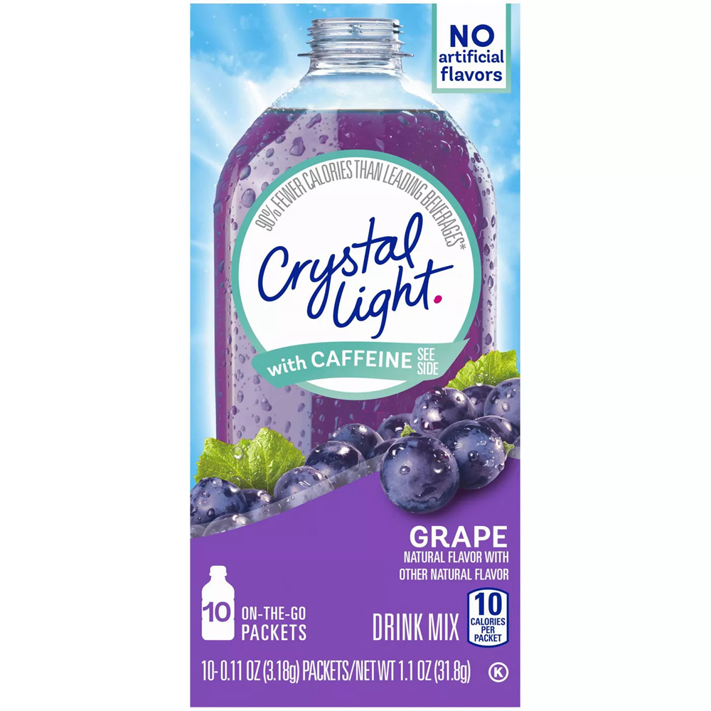Crystal Light Grape with Caffeine On the Go 10ct