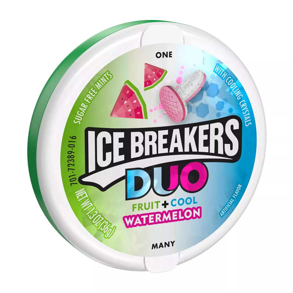 Ice Breakers Duo Watermelon Sugar Free Mints 1.3oz