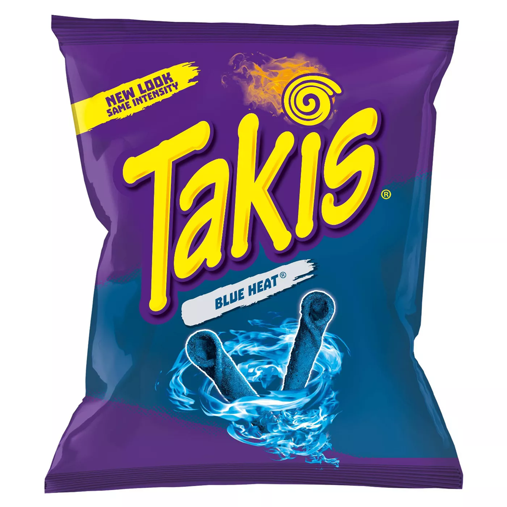 Takis Blue Heat Hot Chili Pepper Tortilla Chips 3.25 OZ (BEST BY: NOV 2025)