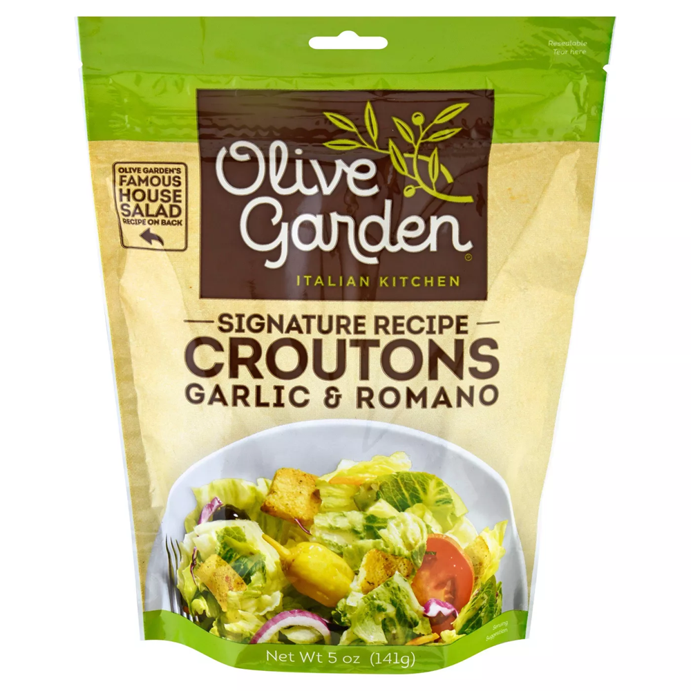 Olive Garden Signature Recipe Garlic & Romano Croutons 5oz (BEST BY: OCT 2023)