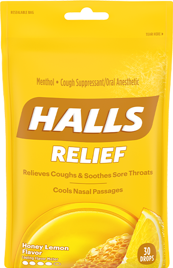 Halls Honey Lemon Flavor Cough Drops 30ct
