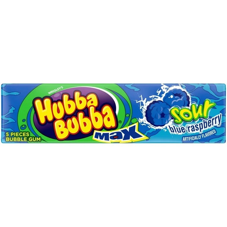 Hubba Bubba Sour Blue Raspberry Gum 1.41oz