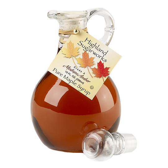 Highland Sugarworks Grade A Medium Amber Pure Maple Syrup Cruet 10oz (BEST BY: APRIL 2023)