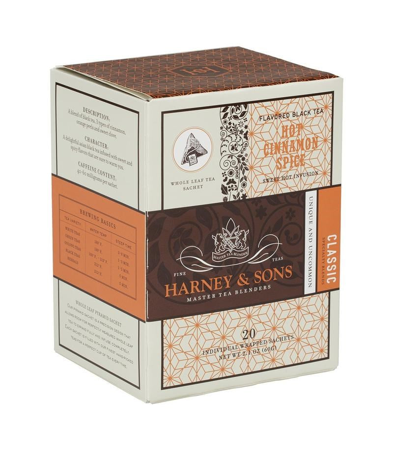 Harney & Sons Hot Cinnamon Spice Wrapped Sachets Box 20ct