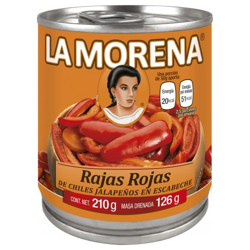 La Morena Sliced Red Pickled Jalapeno Peppers 210g