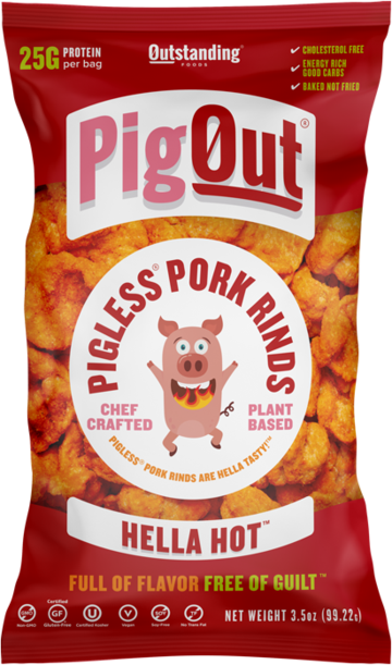 PigOut Hella Hot Pigless Pork Rinds 3.5oz