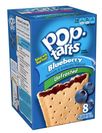 Pop Tarts Unfrosted Blueberry 8 Pack