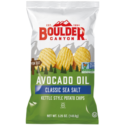 Boulder Canyon Avocado Oil Classic Sea Salt Kettle Style Potato Chips 148G