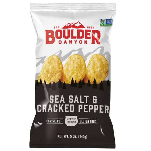 Boulder Canyon Sea Salt & Cracked Pepper Kettle Cooked Potato Chips 5oz