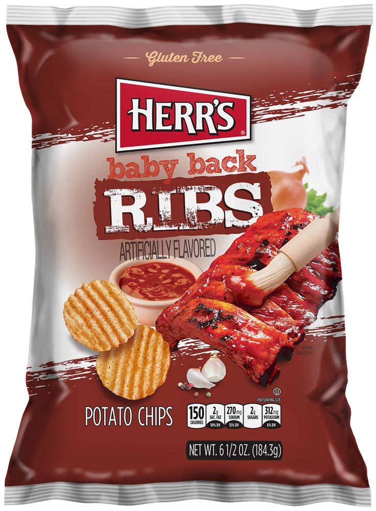 Herr's Baby Back Ribs Potato Chips 6.5oz