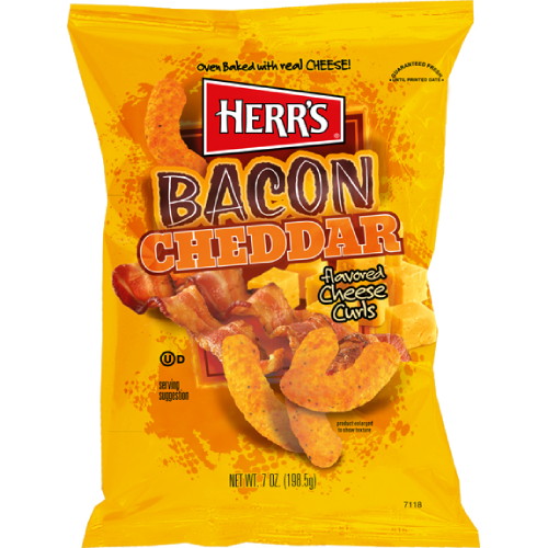 Herr's Bacon Cheddar Flavored Cheese Curls 6oz