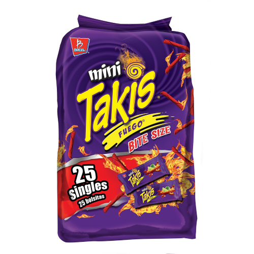 Takis Fuego Hot Chilli Pepper & Lime Tortilla Chips 25 Pack / 1.2oz