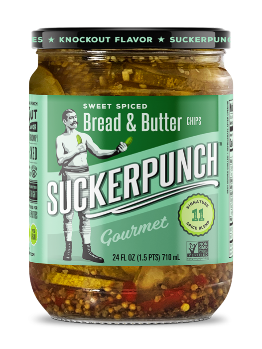 SuckerPunch Spicy Bread & Butter Pickles 24oz