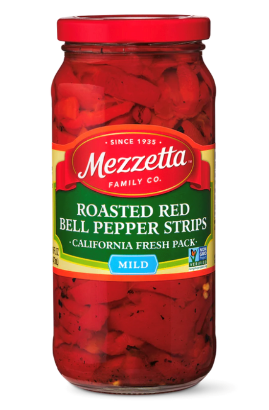 Mezzetta Deli-Sliced Roasted Bell Pepper Strips 16.0oz (BEST BY: AUGUST 2024)