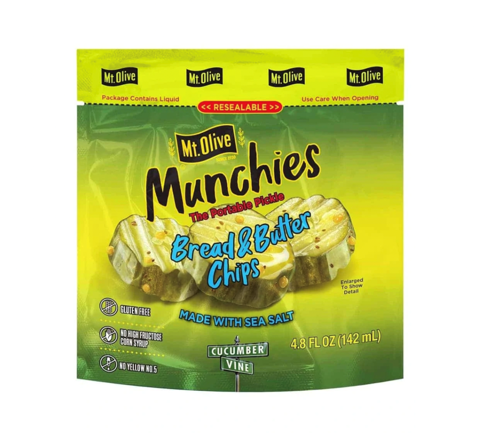 Mt. Olive Munchies Bread & Butter Chips 4.8oz (BEST BY: NOV 2023)
