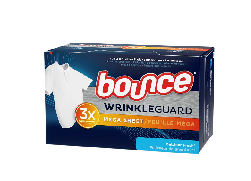 Bounce WrinkleGuard Mega Sheet Outdoor Fresh Scent Dryer Sheets 60ct