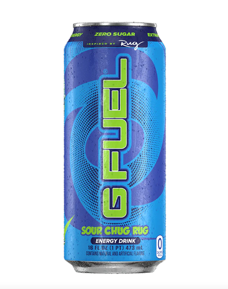 G FUEL Sour Blue Chug Rug Energy Drink 16oz
