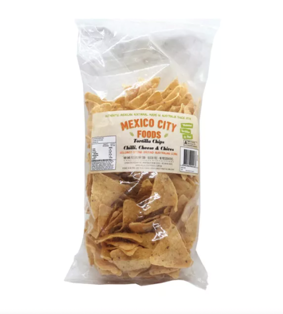 Mexico City Foods Tortilla Chips Chilli, Cheese & Chives 300g
