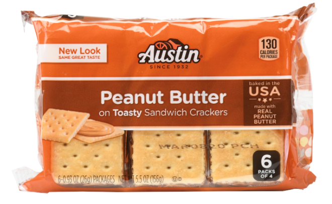 Austin Toasty Crackers With Peanut Butter 0.93oz