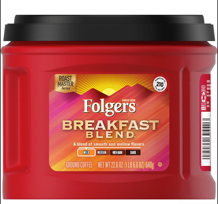 Folgers Breakfast Blend Light Roast Coffee 22.6oz