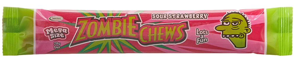 Zombie Chews Sour Strawberry Candy 0.9oz (BEST BY: JUN 2024)