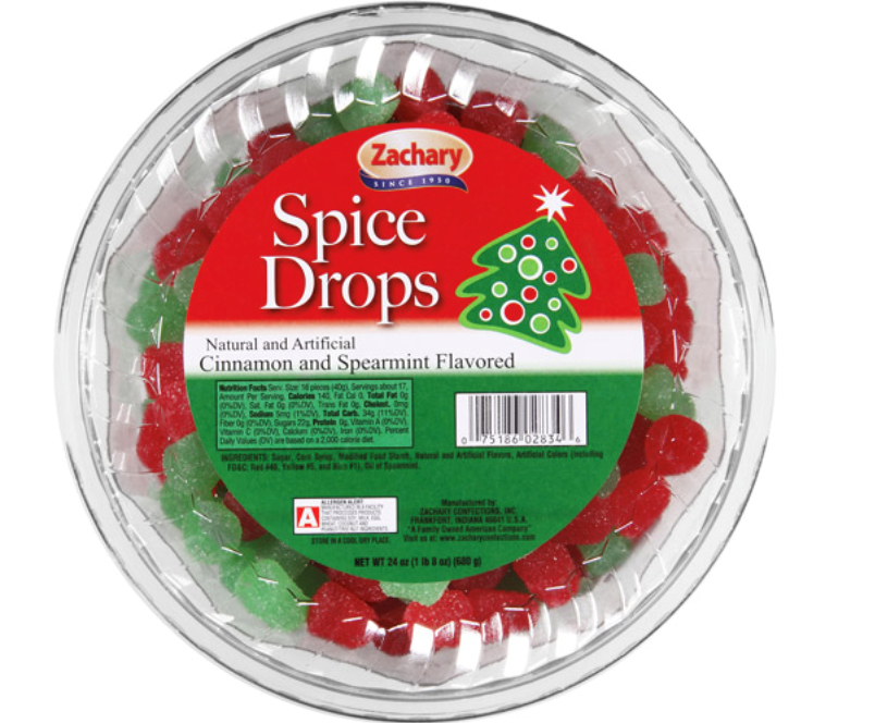 Zachary Christmas Spice Drops Tub 16oz
