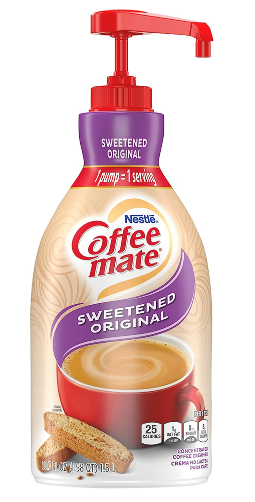 Coffee-Mate Sweet Original Liquid Creamer Concentrate Pump Bottle 50.7 fl oz (BEST BY: JAN 2024)