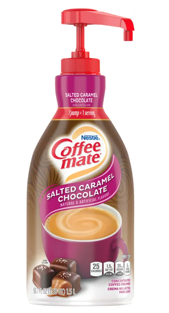 Coffee-Mate Salted Caramel Chocolate Liquid Creamer Concentrate Pump Bottle 50.7 fl oz