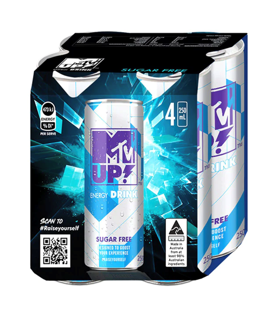 MTV UP! Energy Drink Sugar Free 4 Pack
