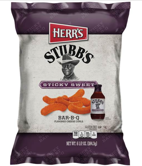 Herr's Stubb's Sticky Sweet BBQ Cheese Curls 6oz
