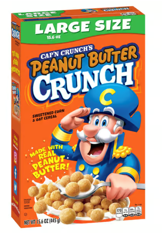 Cap'n Crunch Peanut Butter 15.6oz (BEST BY: FEB 2024)