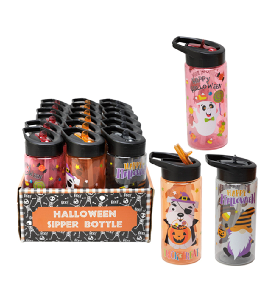 Halloween Sipper Bottle 16oz FILLED WITH CANDY CORN